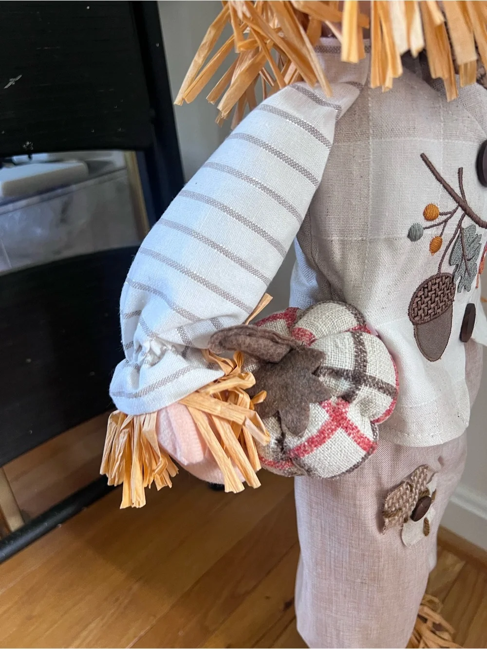 Scarecrow standing decor- beige and orange